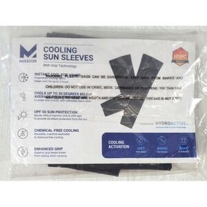 Mission Hydroactive UPF 50 Enhanced Grip Cooling Sun Sleeves - Black 1 Pair S/M